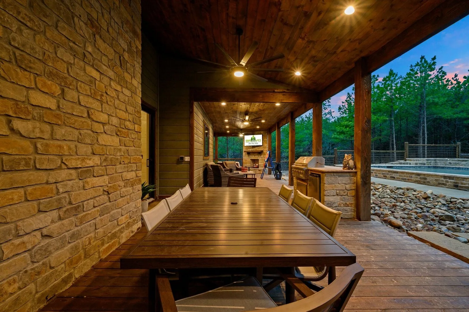 Covered outdoor dining at Rare Breed